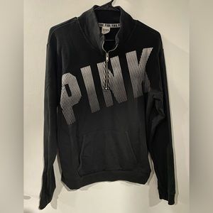 PINK 1/4 zip. Black. Medium